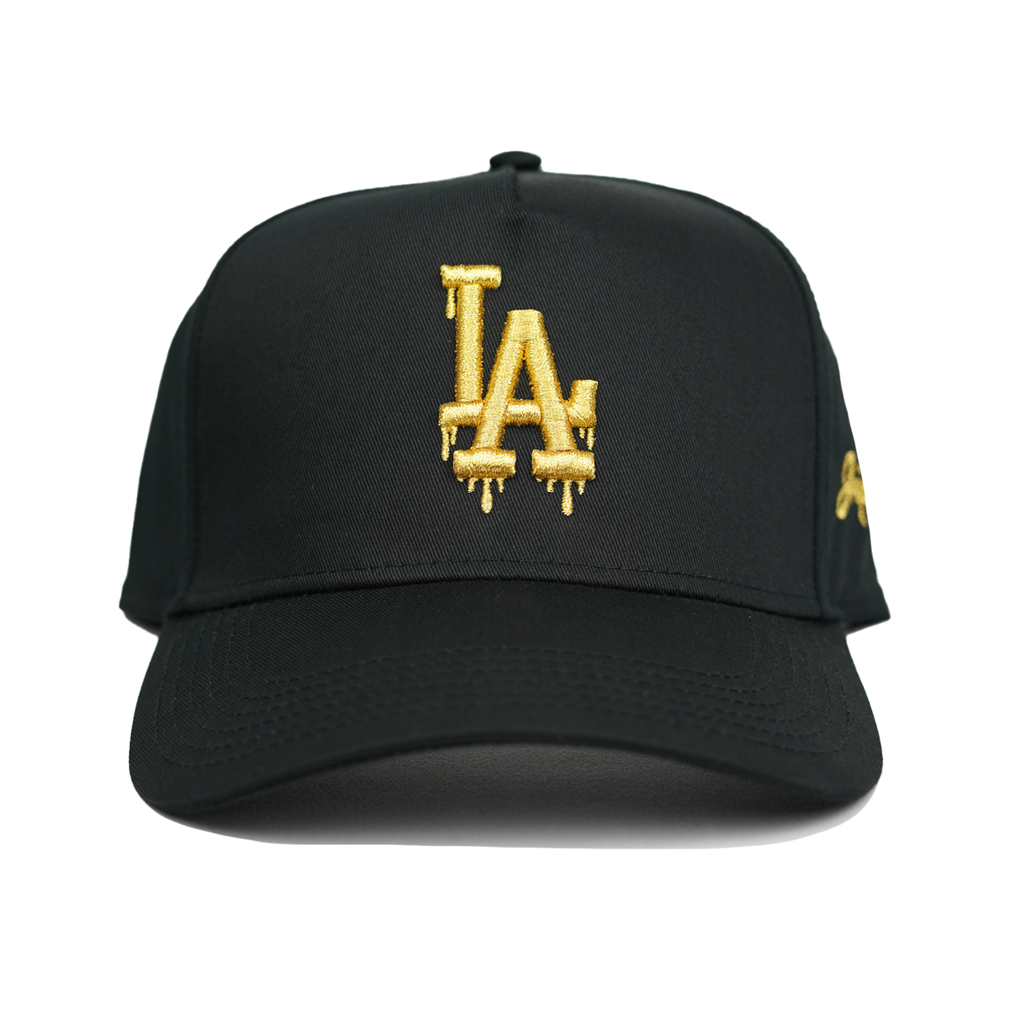 LA Gold Dripping Snapback Hat (BLACK)